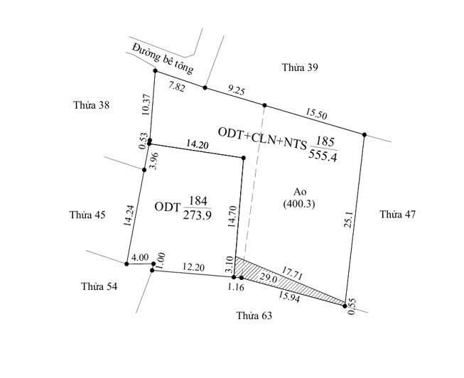 🏡 Đất Sổ Đỏ Lê Xá – Bắc An Phụ – 555,4m² Đất Ở + Ao, Thế Đất Đẹp